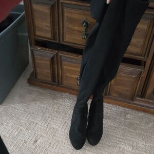 Ya Los Angeles Black Over the Knee Boots